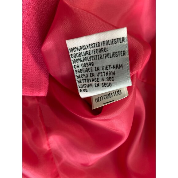 Le Suit Pink Suit Set 12 Pleated Hem Jacket Floral Scarf Elegant Career READ - Picture 8 of 14